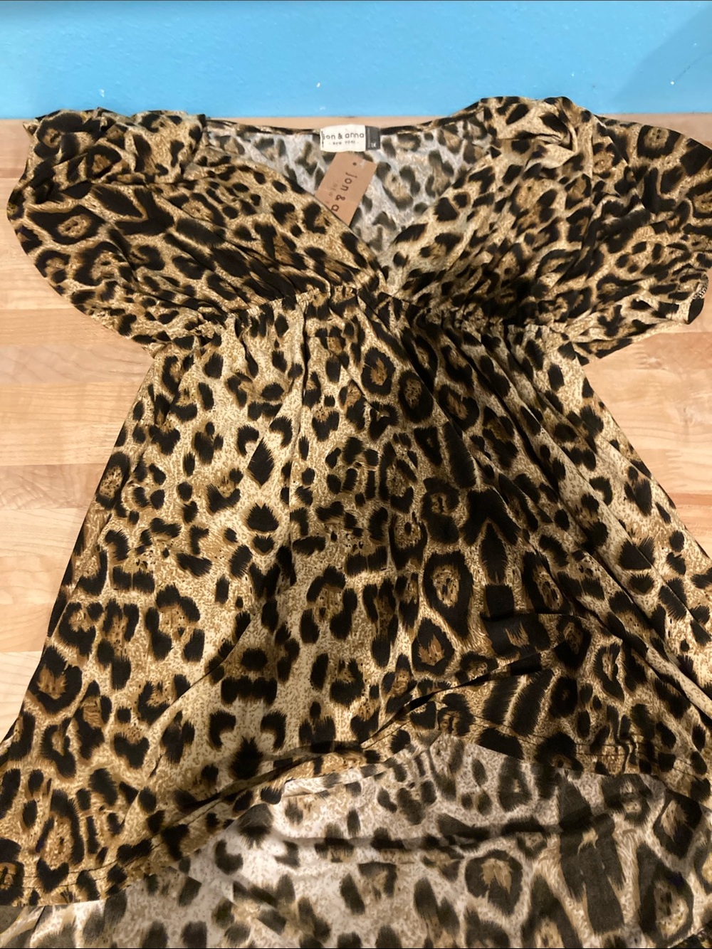 Jon & Anna Leopard Print Short Sleeve top - brown & Black